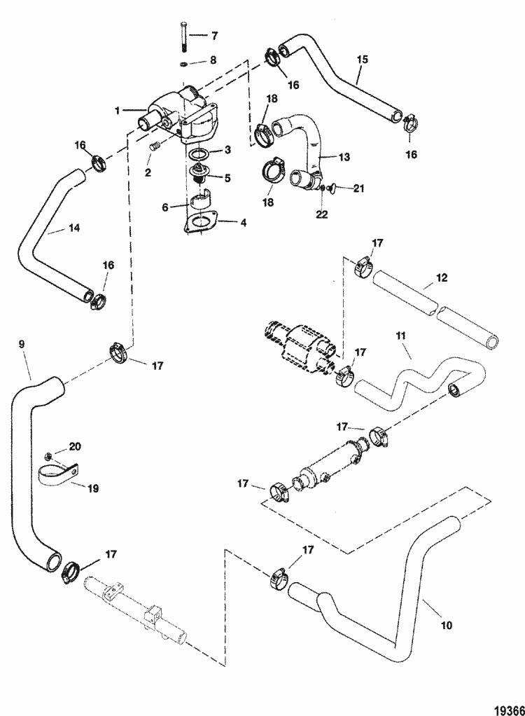 MerCruiser 350 Mag MPI Horizon MIE Standard Cooling System Parts