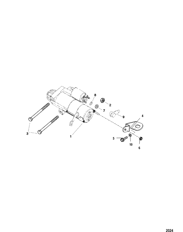 MerCruiser 3.0L GM 181 I / L4 Starter Motor, Mounting Parts