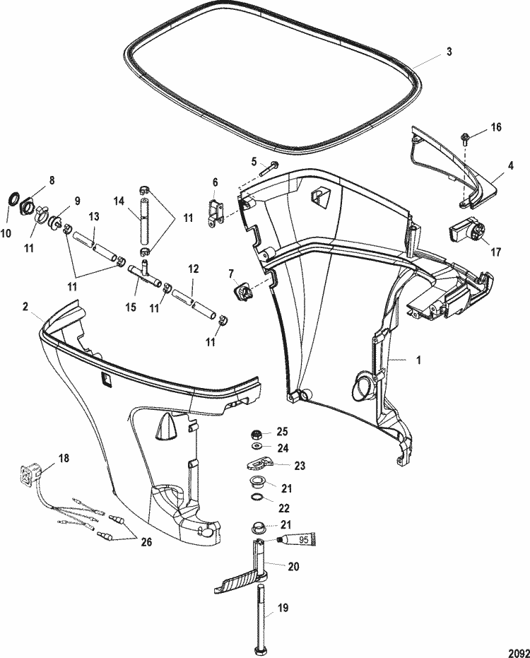 Mercury Marine 115 HP EFI (4-Stroke) Bottom Cowl Parts mercury 115 2 stroke wiring diagram 