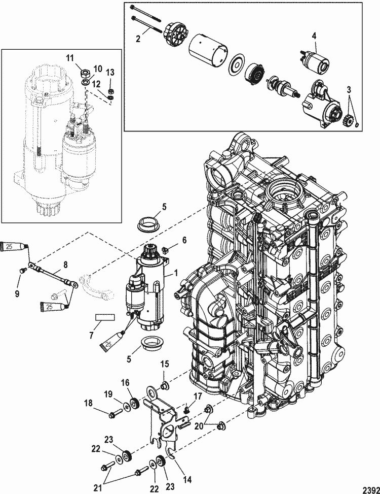 Mercury Marine 200 HP Verado (4-Stroke) (6 Cylinder) Starter Motor
