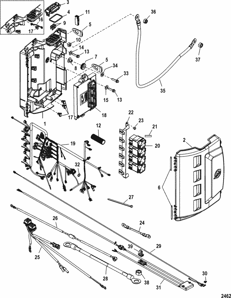 Mariner 200 HP Verado (4-Stroke) (6 Cylinder) Electrical Box Components
