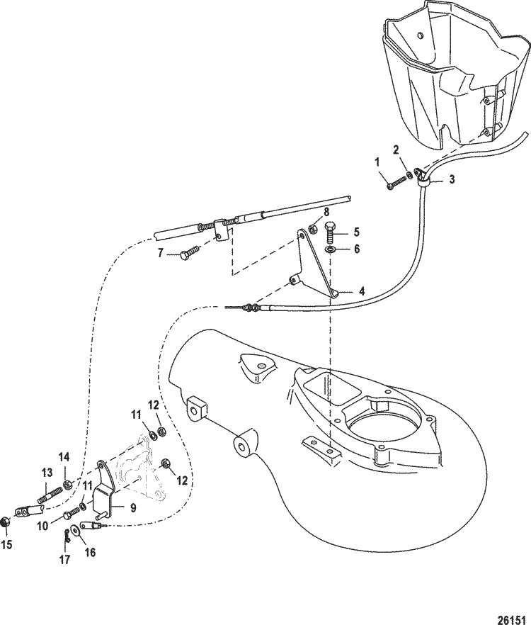Mercury Marine 25 HP EFI (3 Cylinder) (4-Stroke) Shift Linkage, Jet