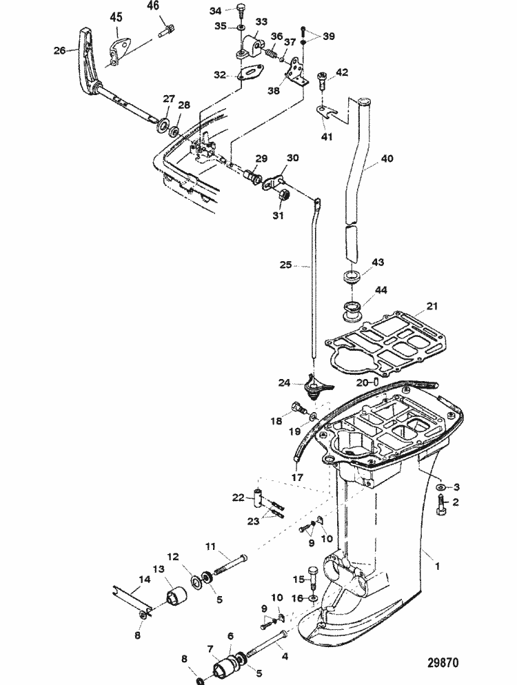 mariner 25 hp outboard parts diagram