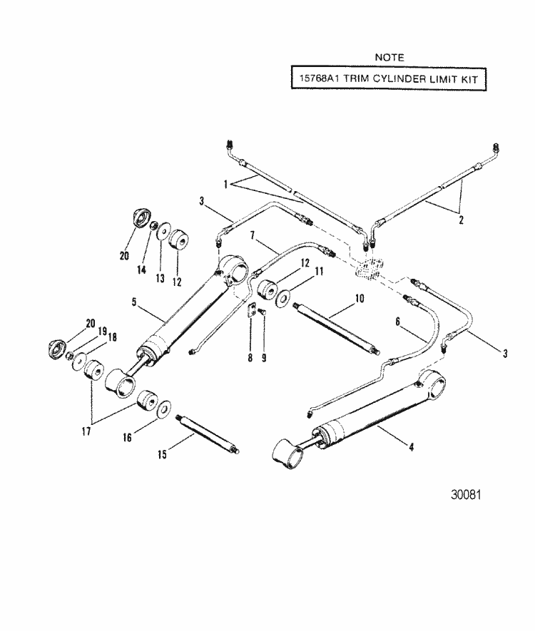 MerCruiser R / MR / Alpha One (Sterndrive) 1983-1990 Trim Cylinders