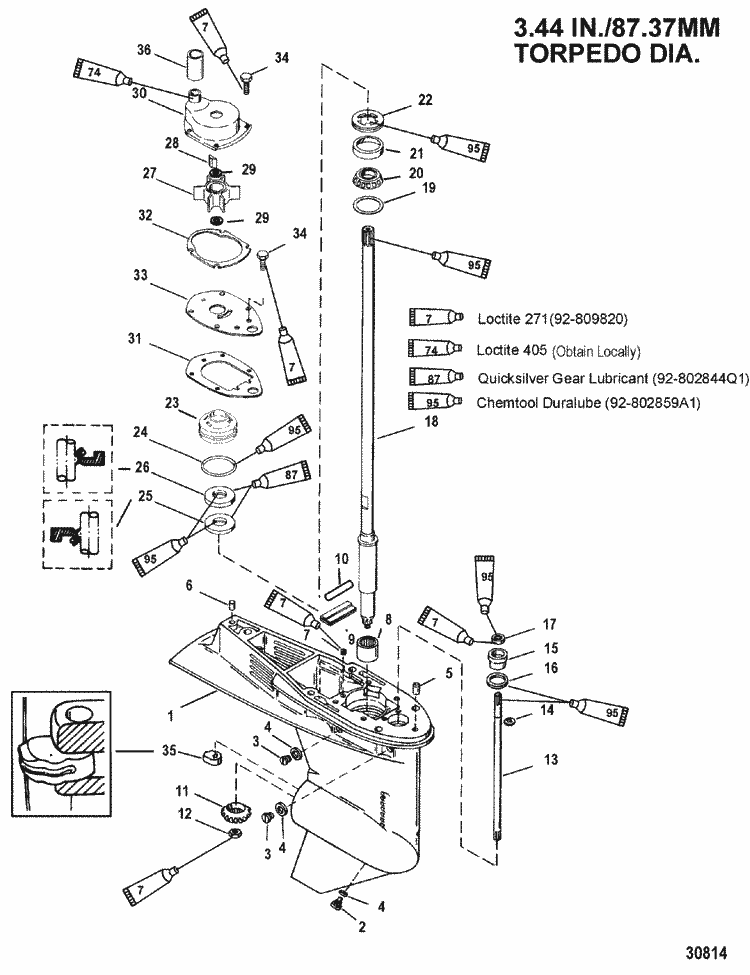 Mercury Marine 60 HP (4-Stroke) (4 Cylinder) Gear Housing ... mercury 60 elpto wiring diagram 