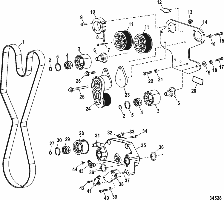 MerCruiser Race Engine & Drive 1075 SCi Engine Components (Drive Belt