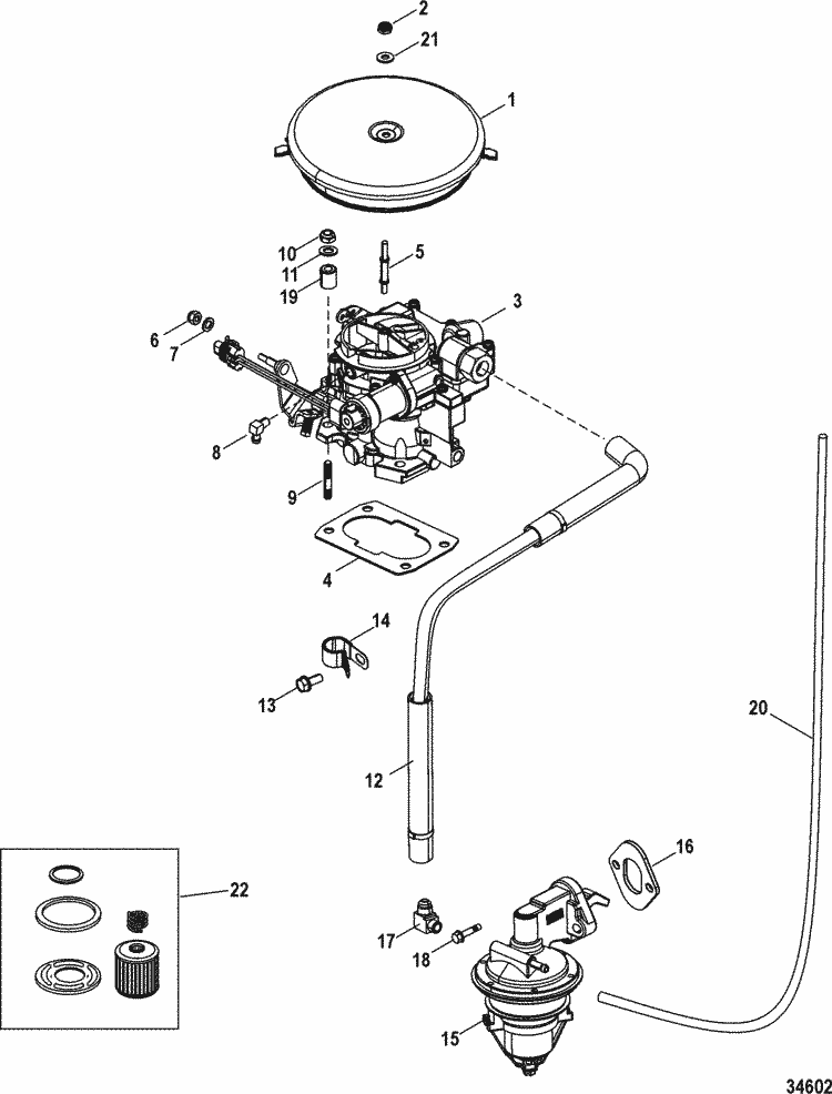 MerCruiser 3.0L GM 181 I / L4 Fuel Supply System Parts