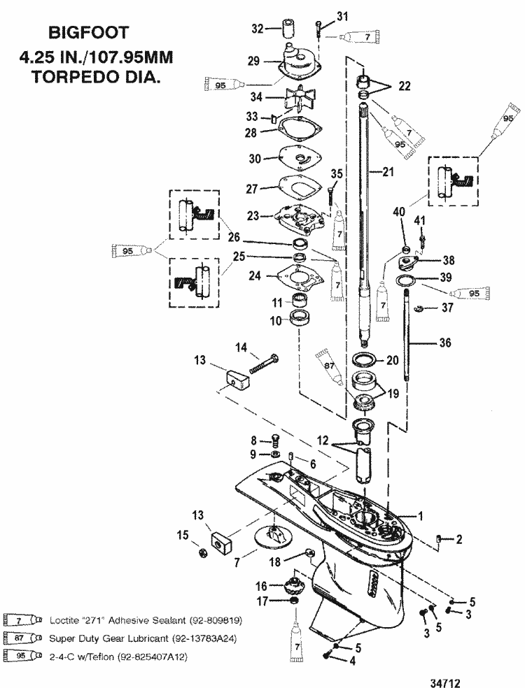 Mercury Marine 50 HP Bigfoot (4-Stroke) Gearhousing, Driveshaft - 2.31