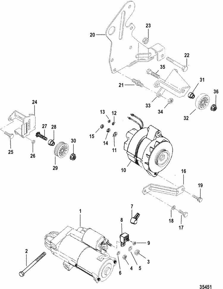 Power at the starter only. No power anywhere else. Mercruiser 5.0 2002