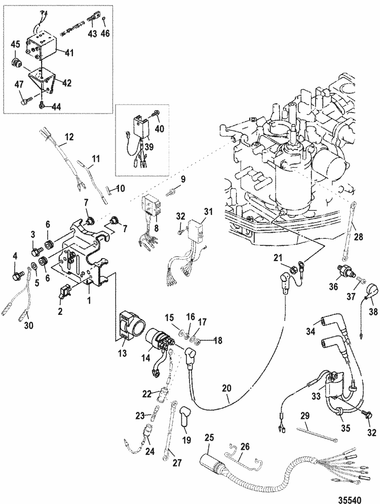 Mercury Marine 15 HP (4-Stroke) Electrical Components Parts