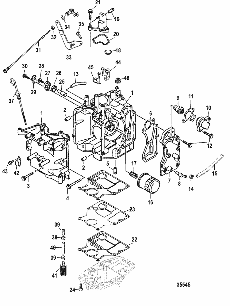 Mercury Marine 15 HP (4-Stroke) Cylinder Block Parts