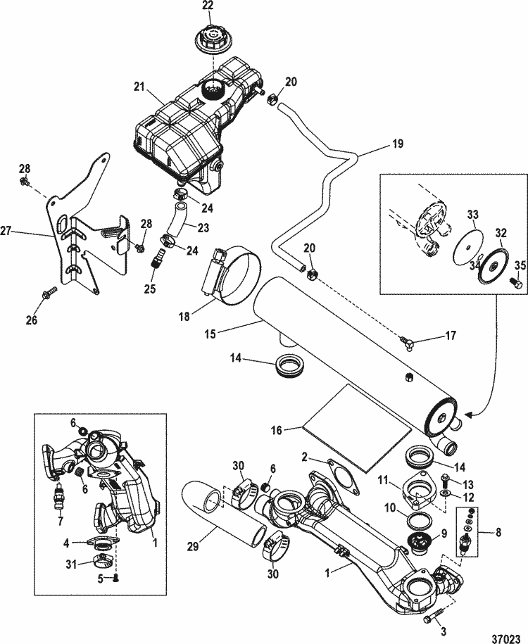 MerCruiser 8.1L Inboard (H.O.) Closed Cooling System Parts