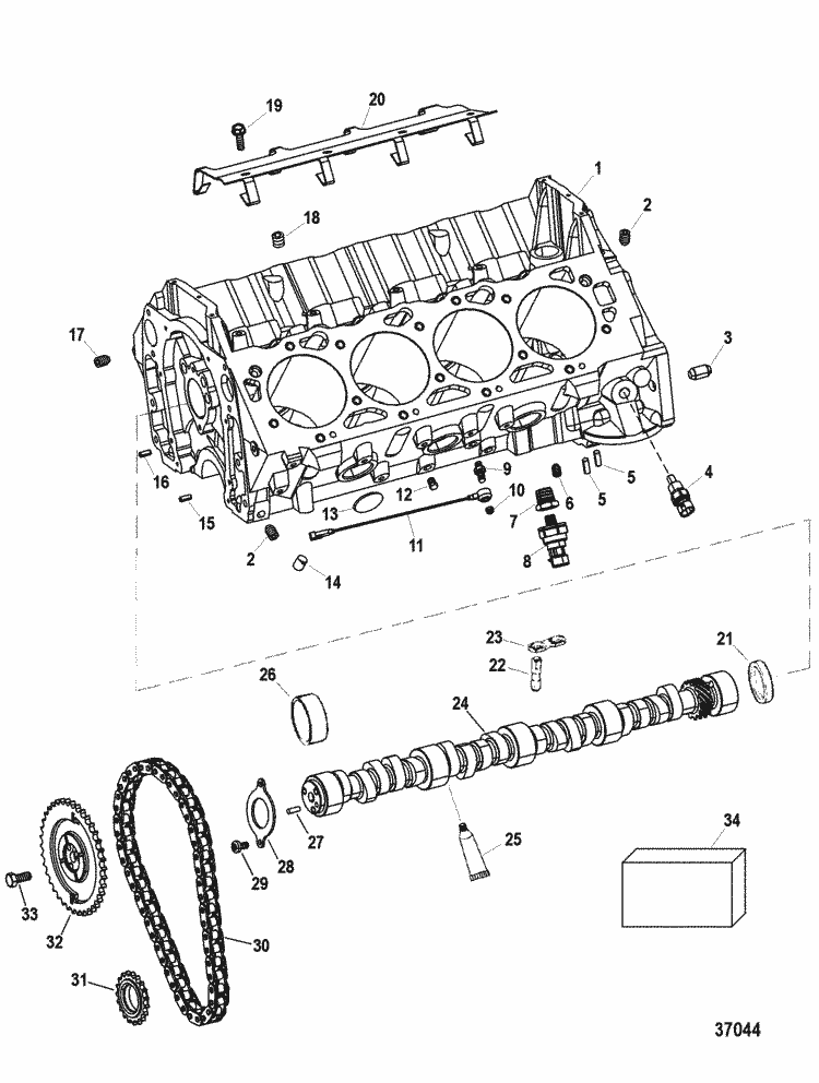 MerCruiser Race Engine & Drive 525 EFI Engine Components (Cylinder