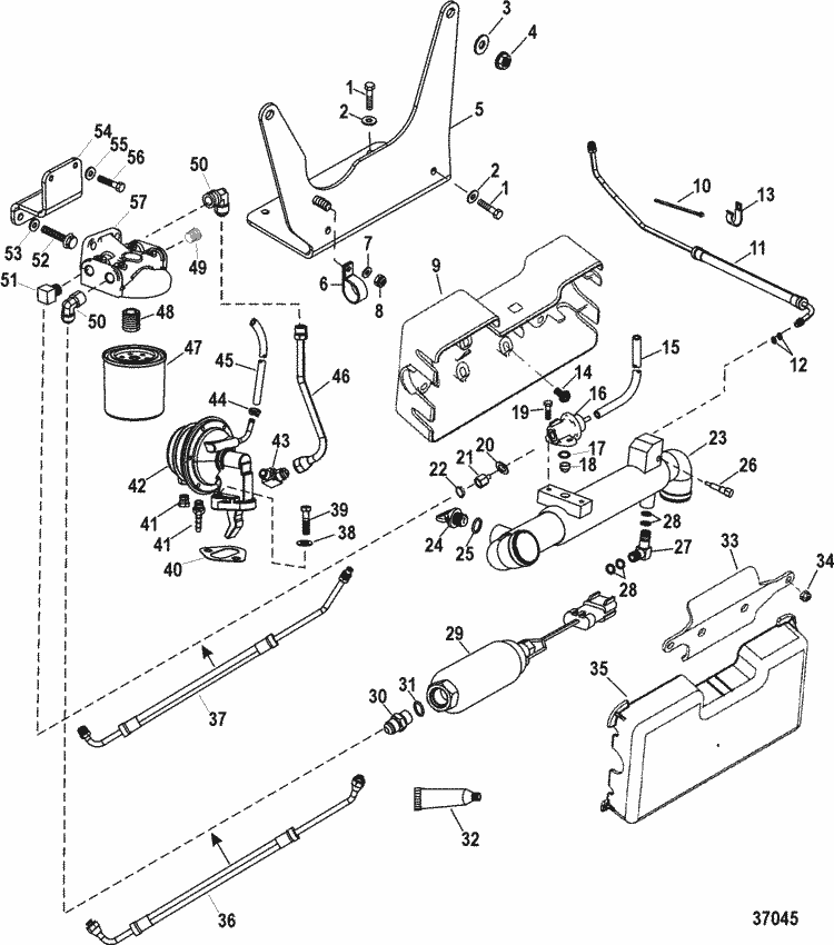 mercruiser race engine u0026 drive 525 efi fuel pump u0026 fuel Mercruiser Engine Wiring Diagram 37045