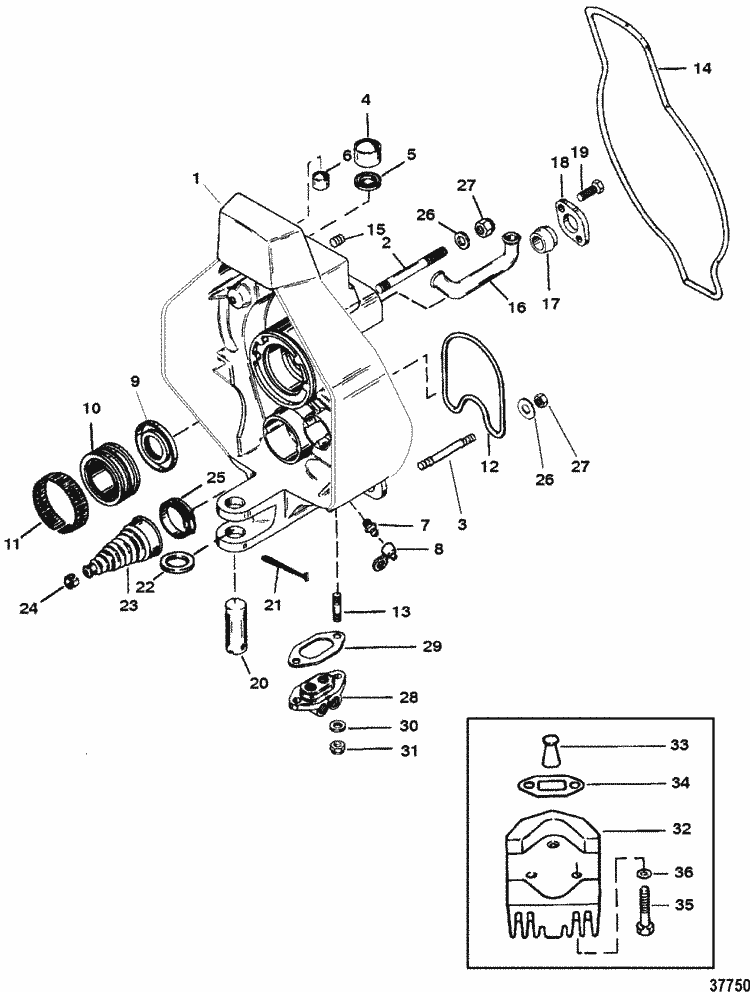 MerCruiser Alpha One (Gen. II) 1996-1997 Gimbal Housing Parts