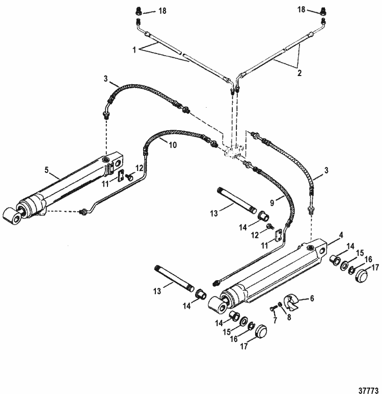 MerCruiser Alpha One (Gen. II) 1996-1997 Trim Cylinders & Hydraulic