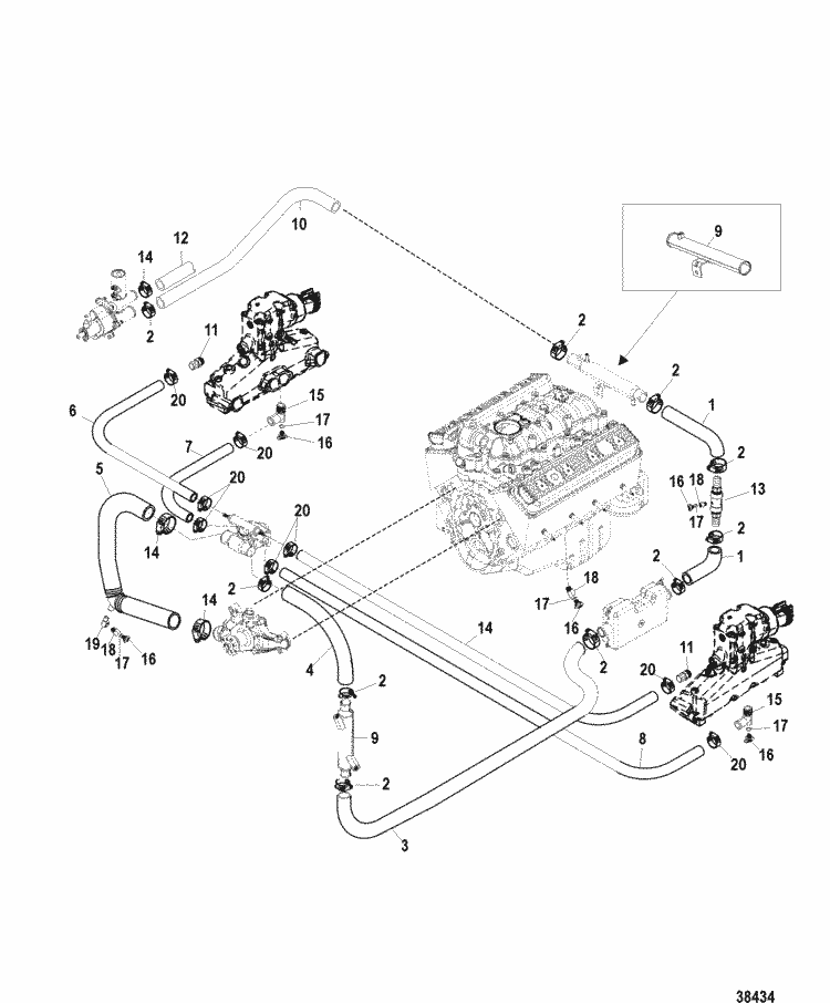 MerCruiser 383 Stroker Scorpion Bravo Standard Cooling System Parts