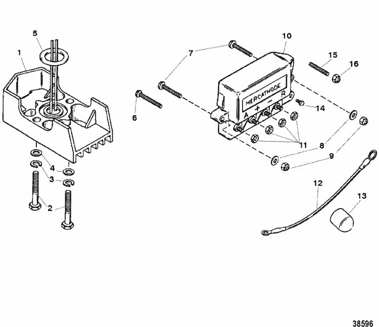 MerCruiser 5.7L GM 350 V-8 1988-1995 Mercathode Components Parts