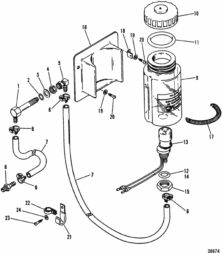 MerCruiser Bravo One Oil Reservoir Components (Round Oil Bottle) Parts