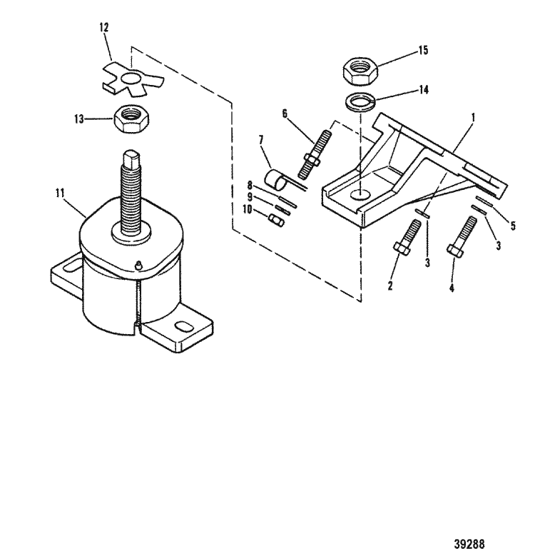 Engine Mounting, New Design - Fluid Mount for Mercruiser (175 HP / 4.3l