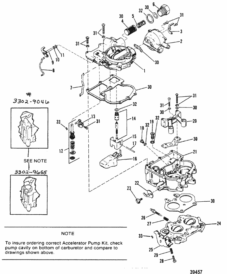 Carburetor(Mercarb) (165-170-3.7l) for Mercruiser (165 HP - 3.7l / 170