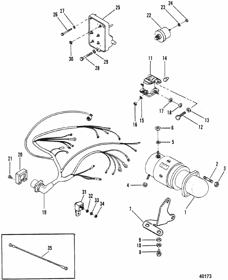 MerCruiser 470 (2 Barrel.) Mercury 224 I / L4 1983-1984 Starter Motor