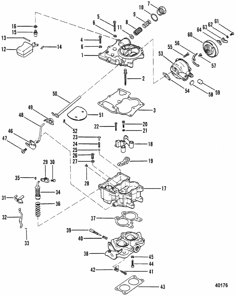 MerCruiser 470 (2 Barrel.) Mercury 224 I / L4 1983-1984 Carburetor