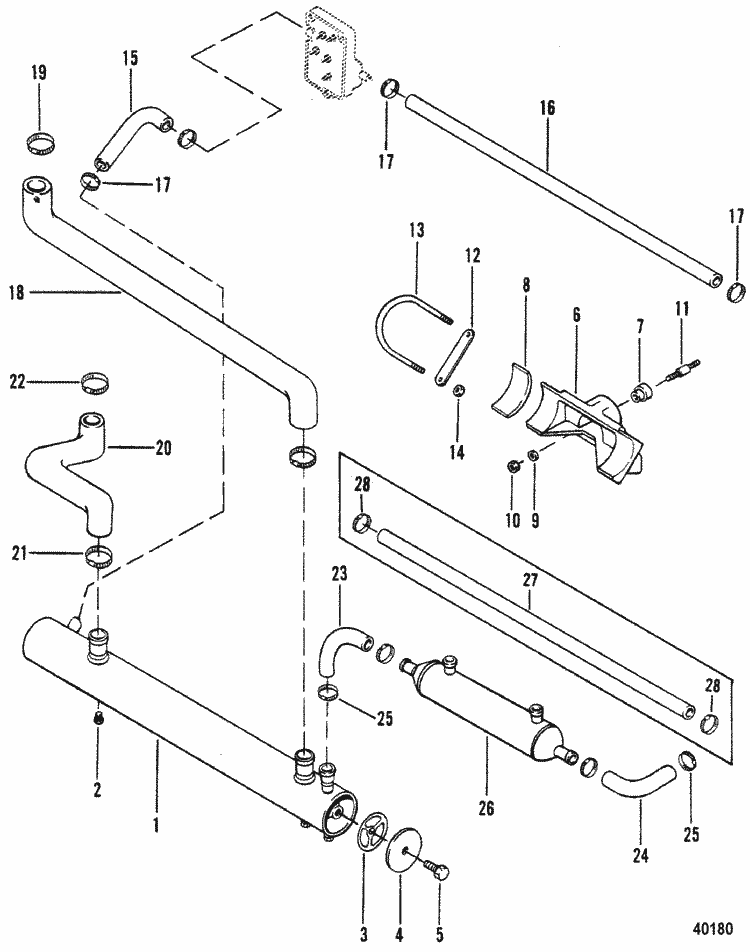 MerCruiser 470 (2 Barrel.) Mercury 224 I / L4 1983-1984 Heat Exchanger