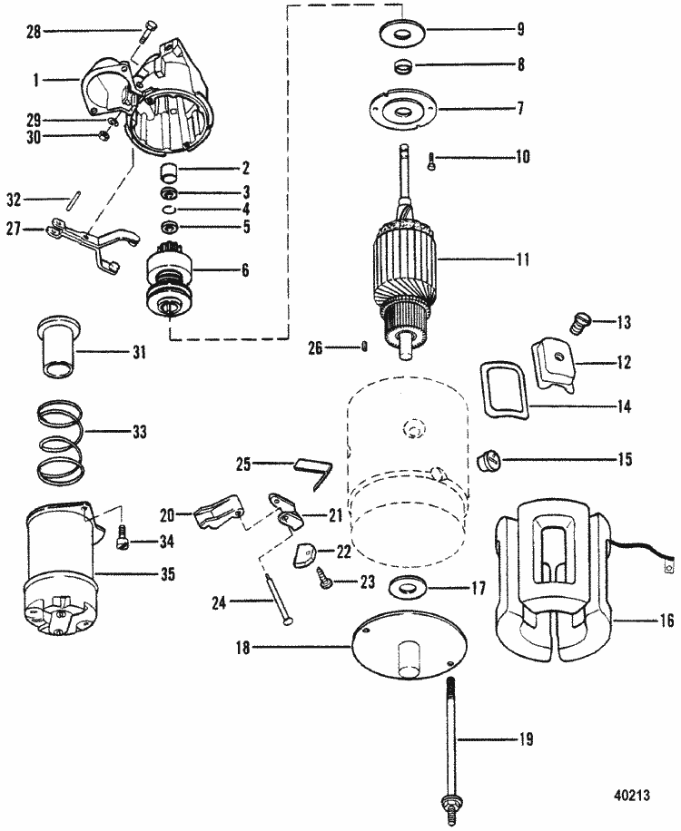 MerCruiser 470 (2 Barrel.) Mercury 224 I / L4 1983-1984 Starter Motor