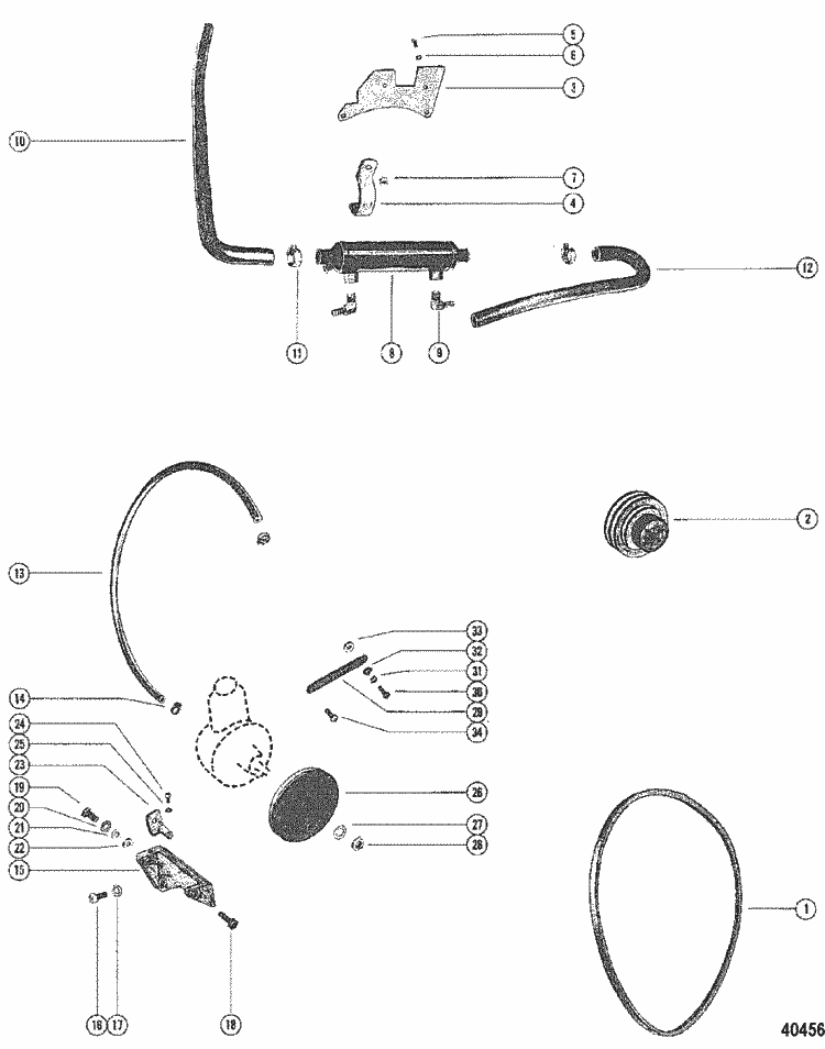 MerCruiser 120 GM 153 I / L4 1979-1982 Power Steering Mounting with