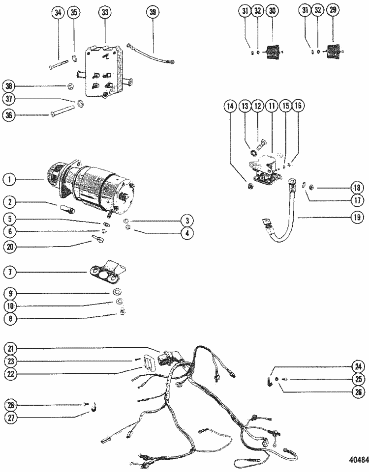 Starter Motor  U0026 Wiring Harness For Mercruiser  470 Engine