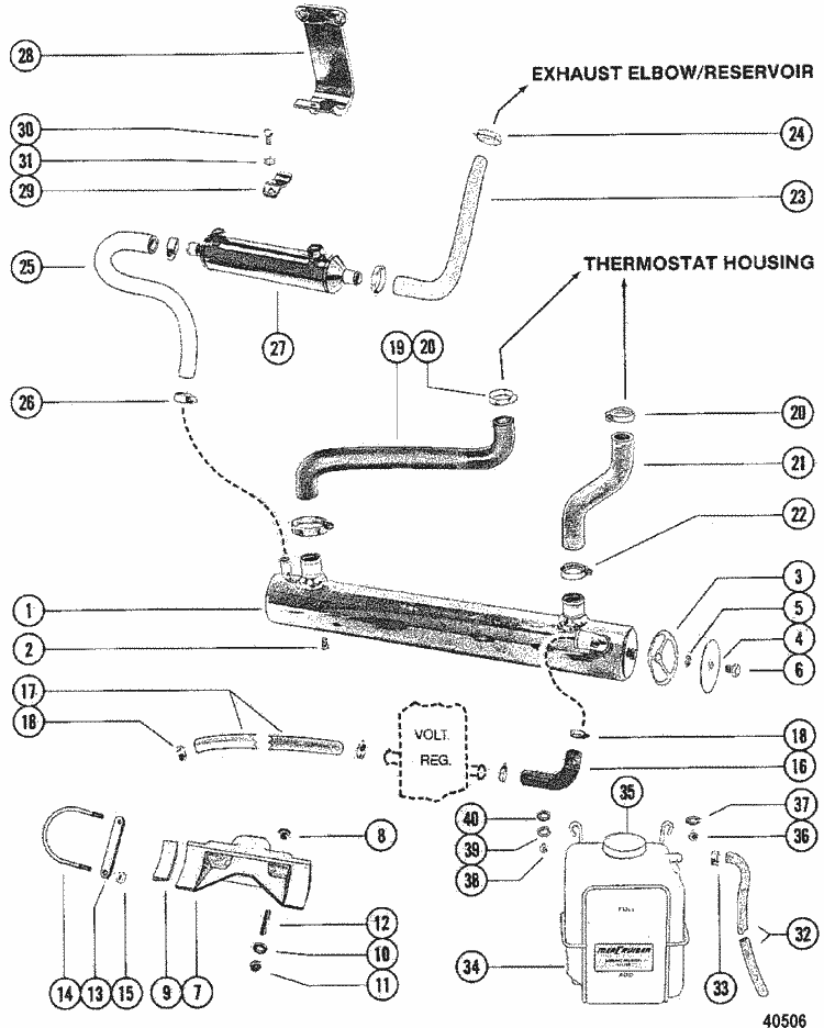 MerCruiser 470 (2 Barrel.) Mercury 224 I / L4 1980-1982 Heat Exchanger
