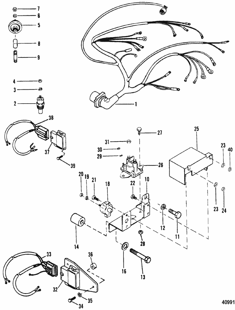 MerCruiser 5.7L Competition Ski GM 350 V-8 1987-1995 Wiring Harness