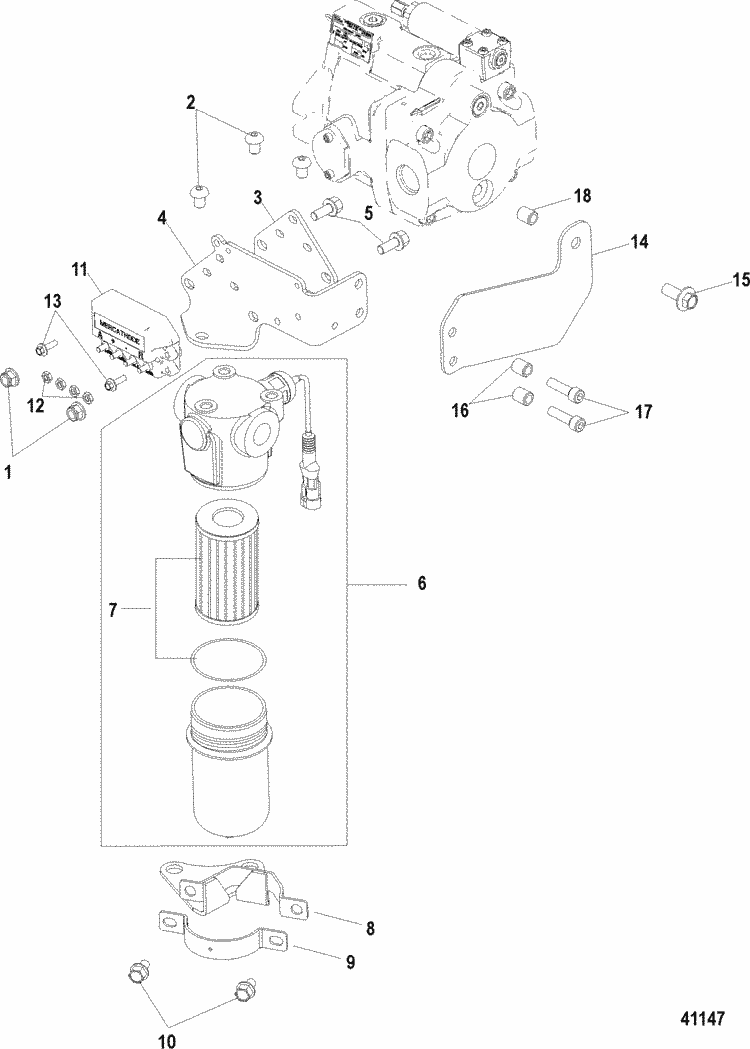 Hydraulic steering filter mercruiser