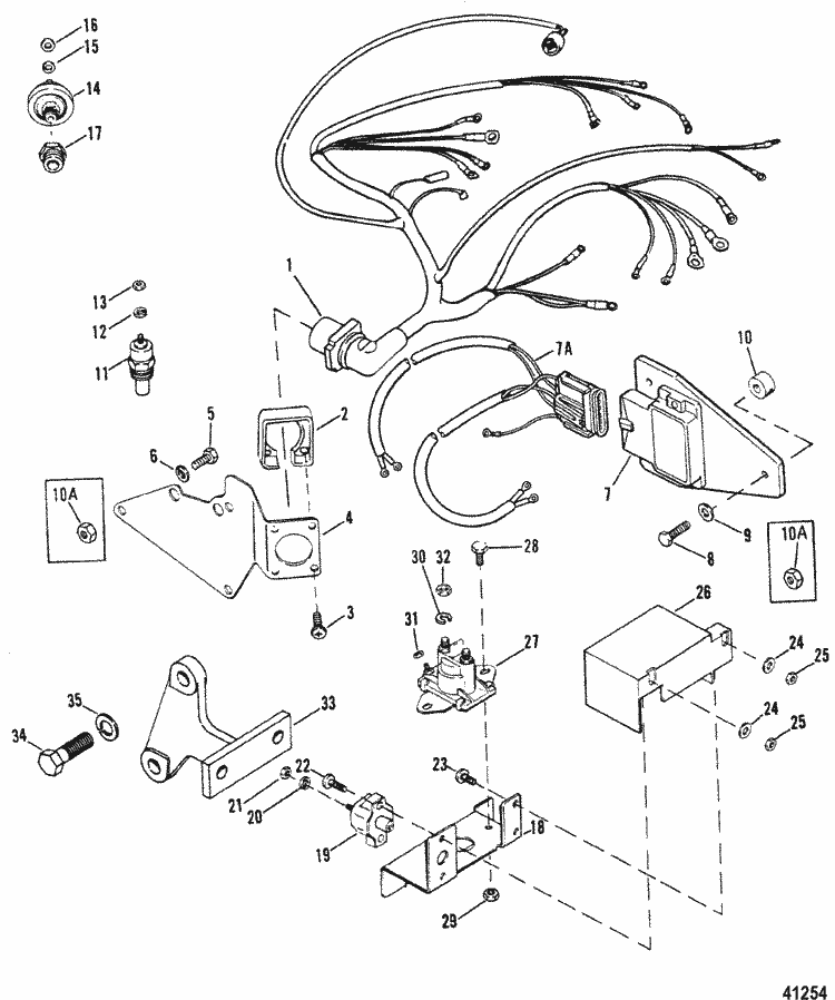 MerCruiser 7.4L MIE W / Hurth GM 454 V-8 1989-1992 Wiring Harness