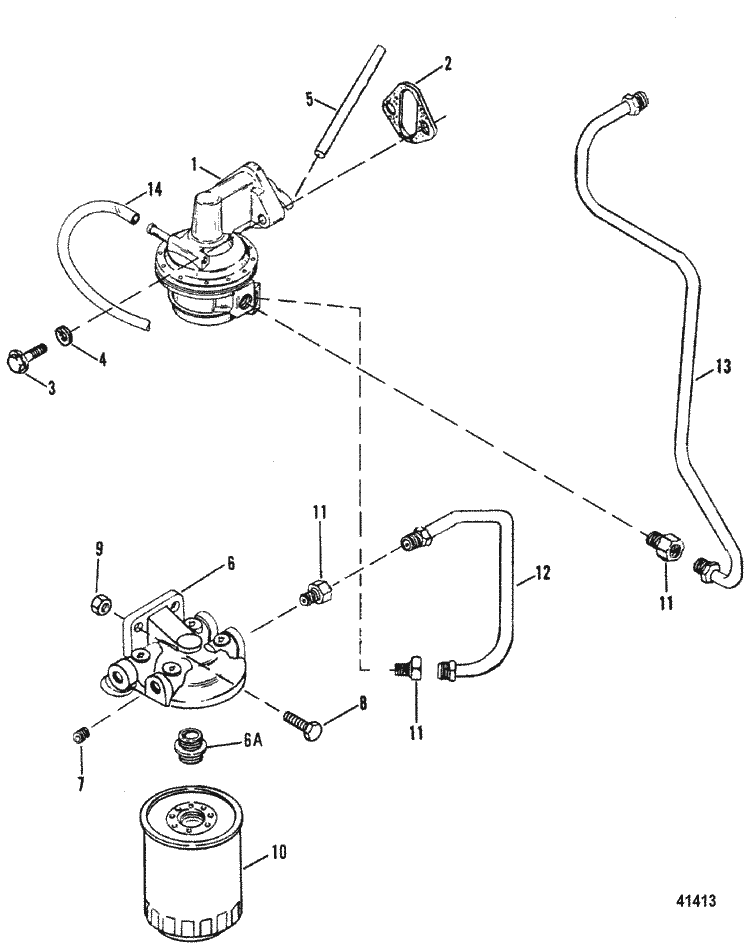 MerCruiser 7.4L MIE W / Hurth GM 454 V-8 1989-1992 Fuel Pump & Fuel