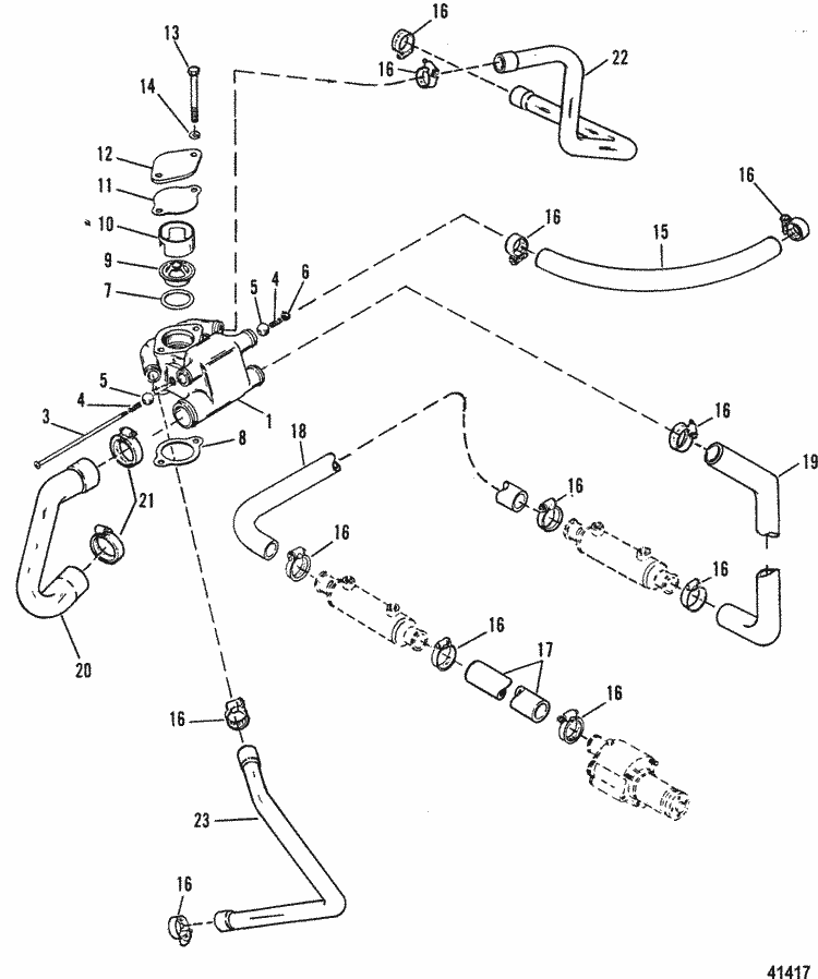 MerCruiser 7.4L MIE W / Hurth GM 454 V-8 1989-1992 Thermostat Housing