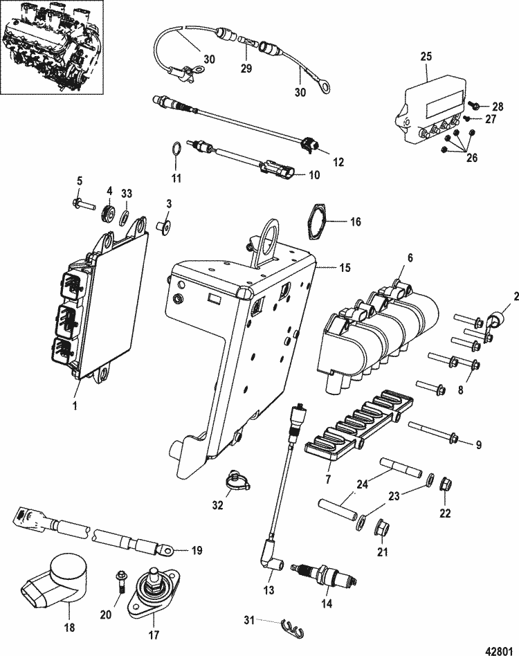 MerCruiser 8.2L Mag EC (H.O. Model) Electrical Components Parts