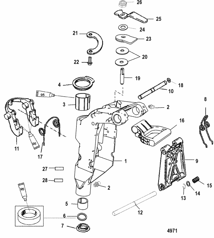 Mercury Marine 8 HP Swivel Bracket Parts 49cc engine carburetor diagram 