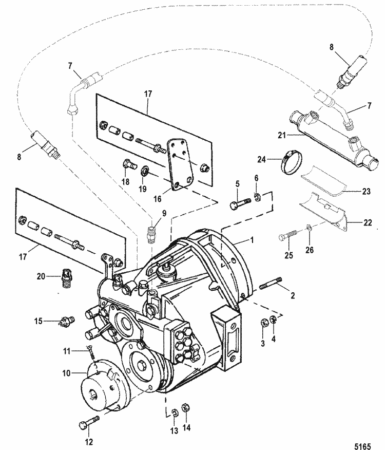 MerCruiser 350 Mag MPI Horizon MIE Transmission & Related Parts (Borg