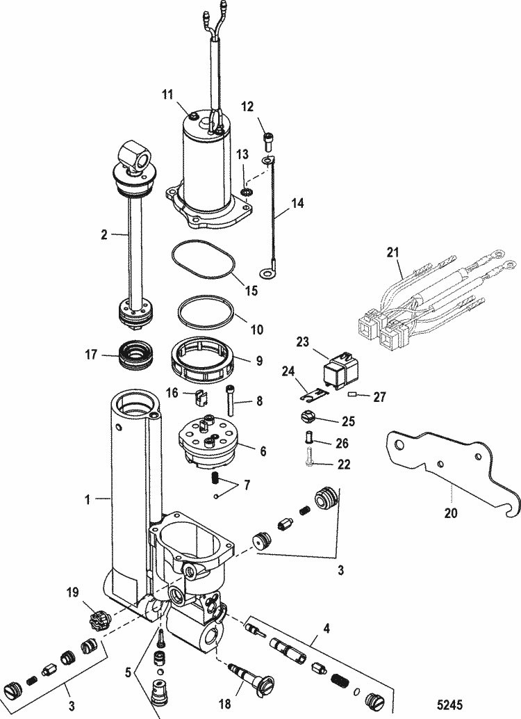 Mercury Marine 40 HP (2 Cylinder) Power Trim Parts