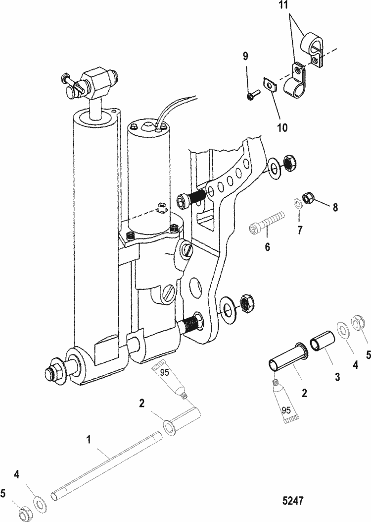 Mercury Marine 40 HP (2 Cylinder) Power Trim Mounting Parts