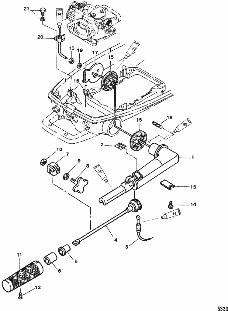 Mercury Marine 4 HP (2-Stroke) Throttle Components Parts