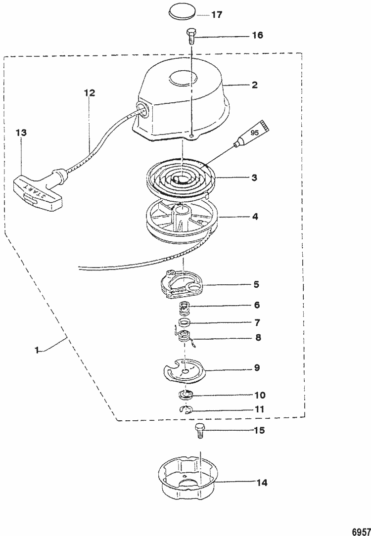 Mercury Marine 3.3 HP Recoil Starter Parts