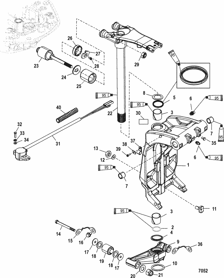 Mercury Marine 150 HP Verado (4Stroke) (4 Cylinder) Swivel Bracket
