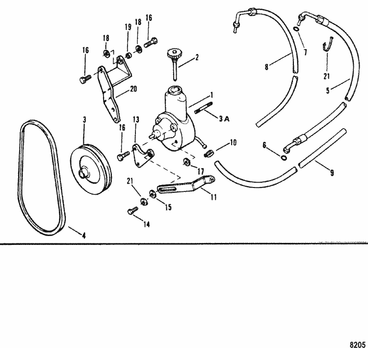 MerCruiser 3.0L GM 181 I / L4 1990-1994 Power Steering ... 1990 mercury sable engine diagram 