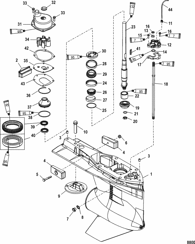 Mercury Marine 150 HP Verado (4Stroke) (4 Cylinder) Gear Housing