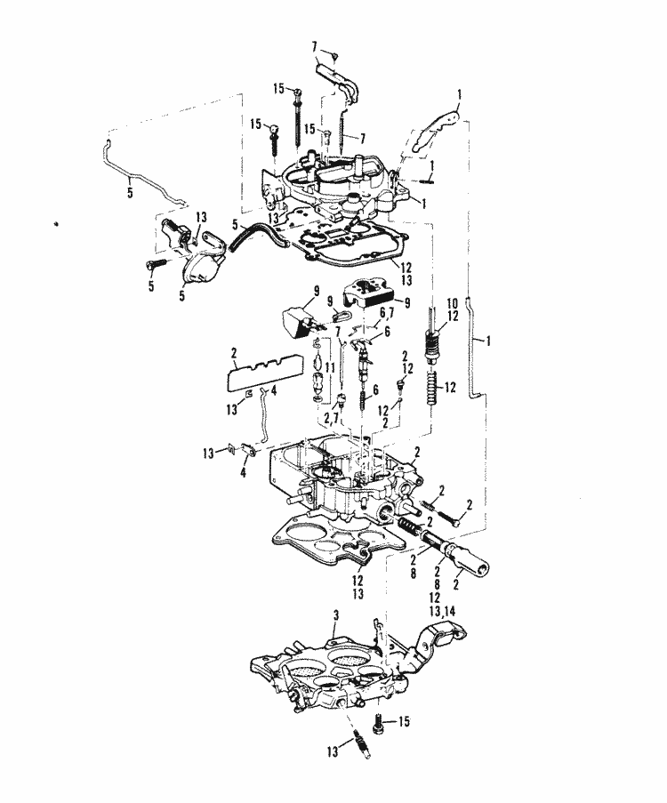 MerCruiser 350 Mag. Alpha GM 350 V-8 1986-1987 Carburetor Parts