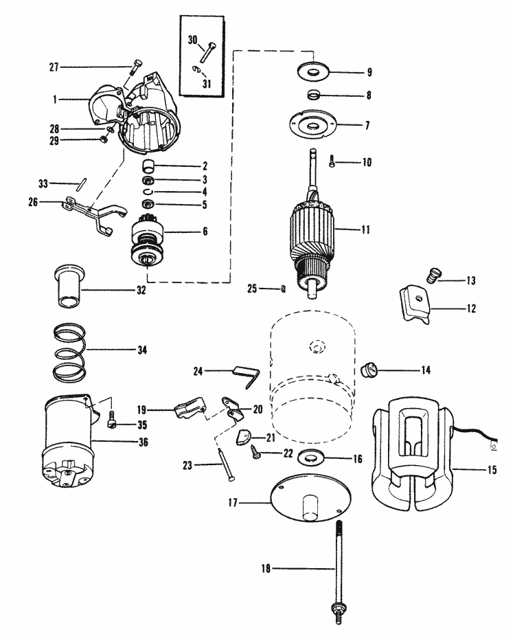 MerCruiser 3.0L GM 181 I / L4 1987-1989 Starter Motor Parts