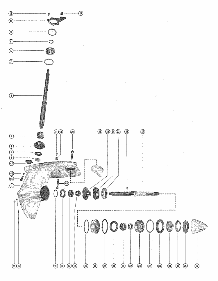MerCruiser II (1.78:1) 1968-1969 Gear Housing Assembly, Complete Parts